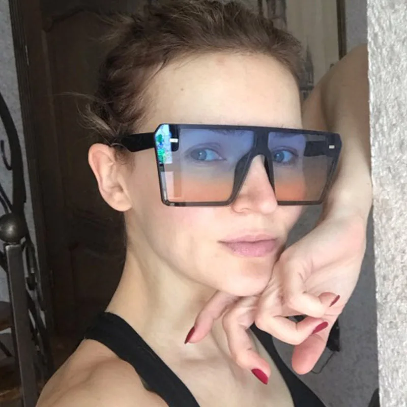 Новинка 2019 солнцезащитные очки большого размера с рисовой гвоздикой женские