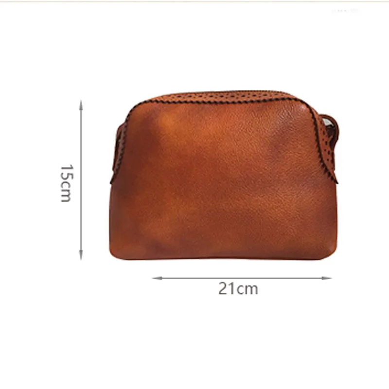 

Leather Shell Bag Fashion Soft Leather Distressed Mini Small Bag Bag First Layer Cowhide Shoulder Crossbody Bag
