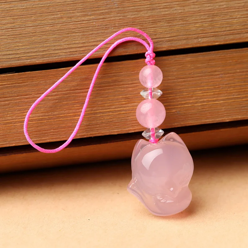 

New natural agate jade mobile phone chain creative short peach blossom gift mobile phone case lanyard mobile phone accessories
