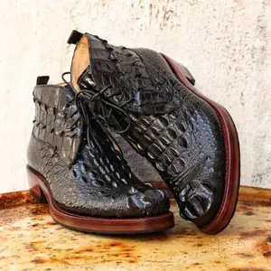 Image for Sipriks Mens Martin Boots Original Black Crocodile 