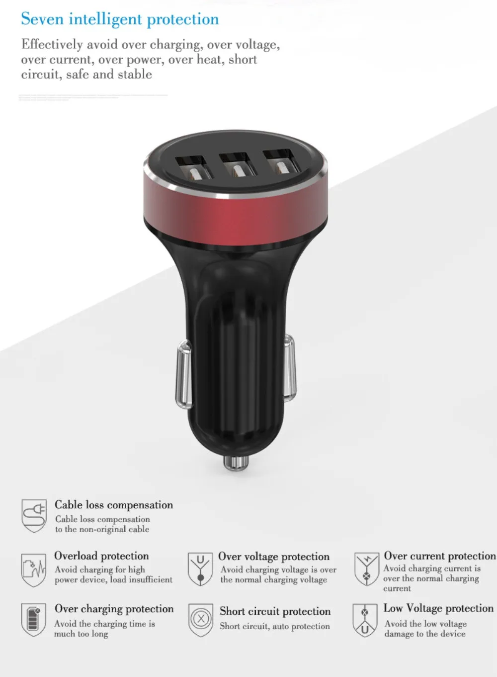 MOSUNX LEDHigh качество smart AP03 портативный 3USB порт автомобильное зарядное устройство Быстрая зарядка дорожный адаптер UQ для samsung xiaomi huawei