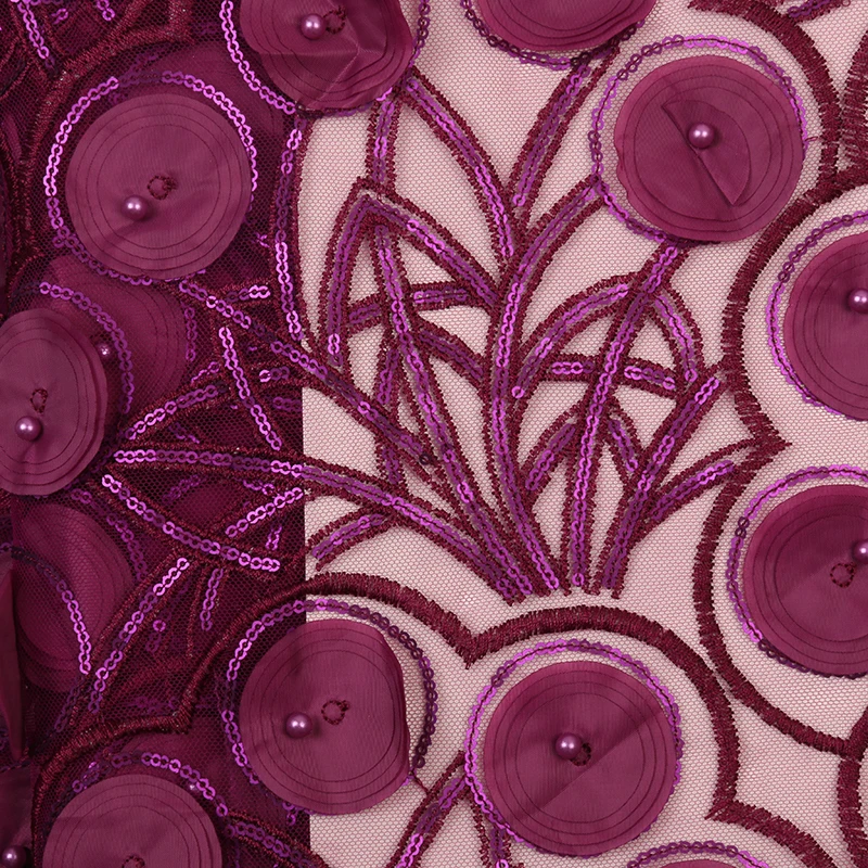 

High Quality Sequins Lace Fabric for Bridal Lace Material Fashion French Tulle Mesh Lace Nigreian Net Lace with Beads APW2825B