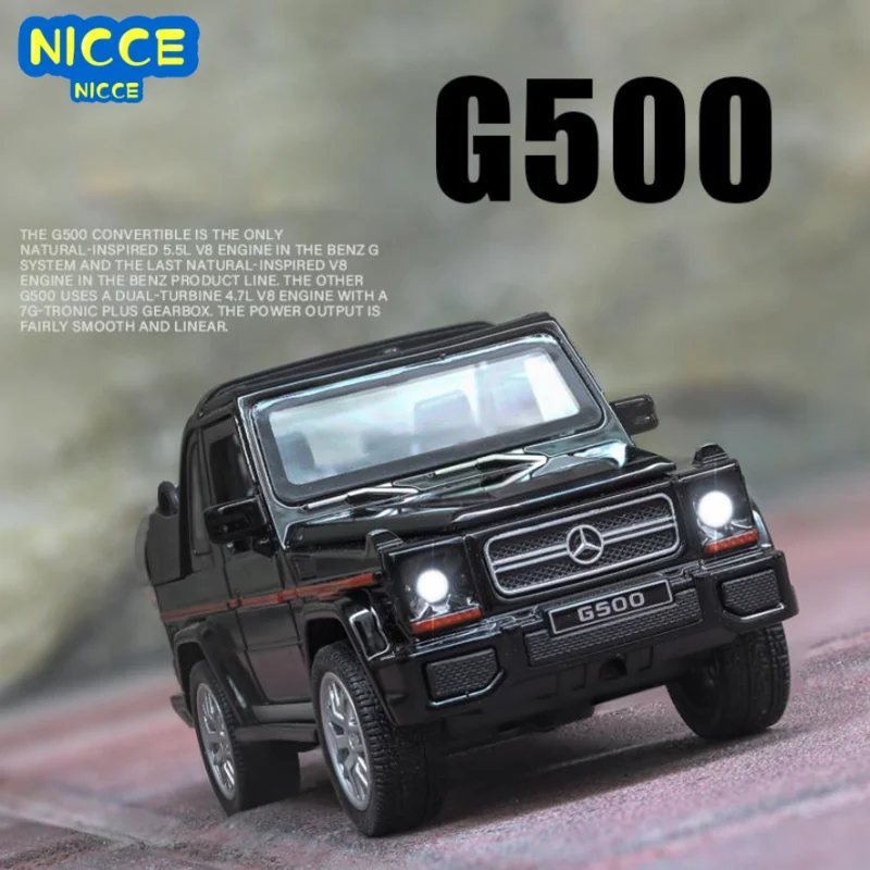 

Nicce 1:32 Benz G500 Wheels Diecast Suv Car Convertible Metal Model with Light Sound Pull Back Vehicle Alloy Toys Collection A60