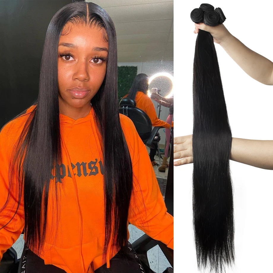 30 дюймов человеческие волосы пряди кости прямые бразильских волос Плетение 100%