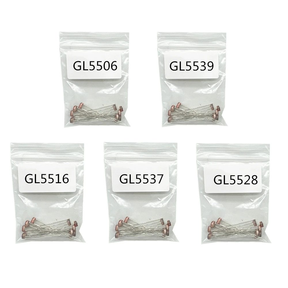 

5Values *10 5mm GL5516 GL5528 GL5537 GL5539 GL5506 Photo Light Sensitive Resistor Photoresistor Kit 5516 5528 5537 5539 5506