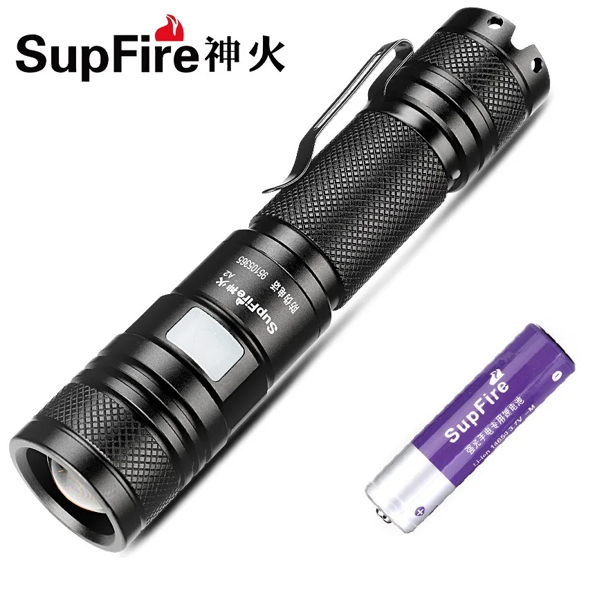 Светодиодный фонарик Supfire A2 Cree XM L2 T6 18650 лм 5 режимов USB зум батарея для кемпинга