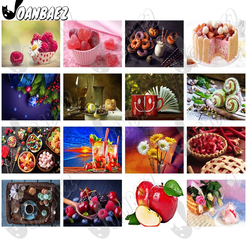

Candy Cake 5D Diy Diamond Painting Fruit Small Daisy Round Diamond Art Inlaid Home Room Wall Decoration Accessories