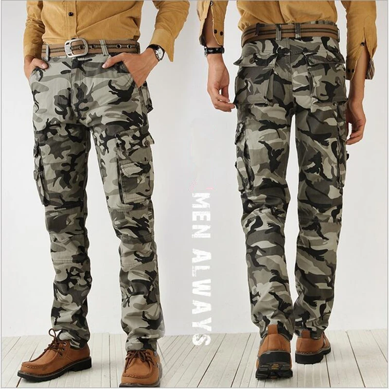 2022 Mens Military style Trousers Autumn Army Green Fashion Men Cargo Pants Male Camouflage Pants size 38