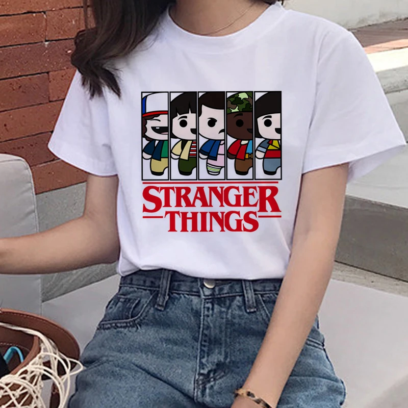Новая футболка Stranger Things Harajuku Ullzang женская с перевернутыми ногами Eleven Funny 90s Graphic