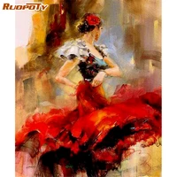 ruopoty oil paint by numbers kits women dancing diy painting by numbers on canvas frameless draw painting home decor 60x75cm