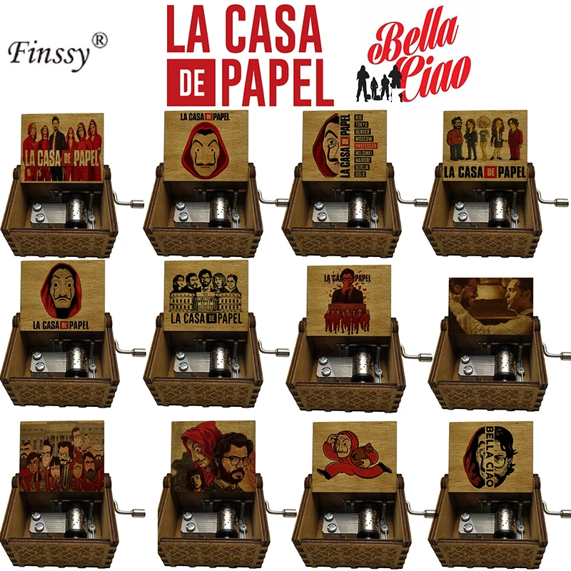 10 шт. бумажные музыкальные боксы с надписью Hand la casa de papel|Брелоки| |