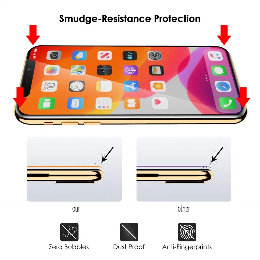Защитное закаленное стекло для iphone 11/11 Pro/11 Pro Max 5 8 'ɶ 1'' 6 ''полное
