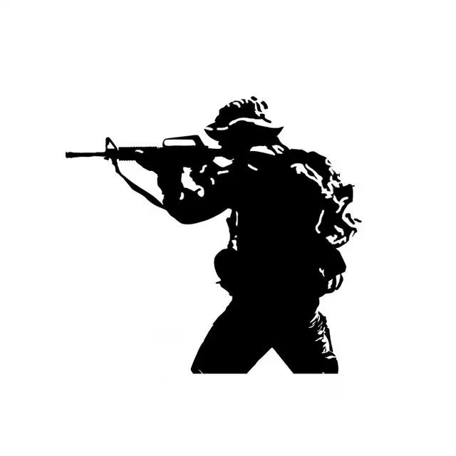 

soldier Weapon Gun Decoration Vinyl Decal Car Sticker Black/Silver