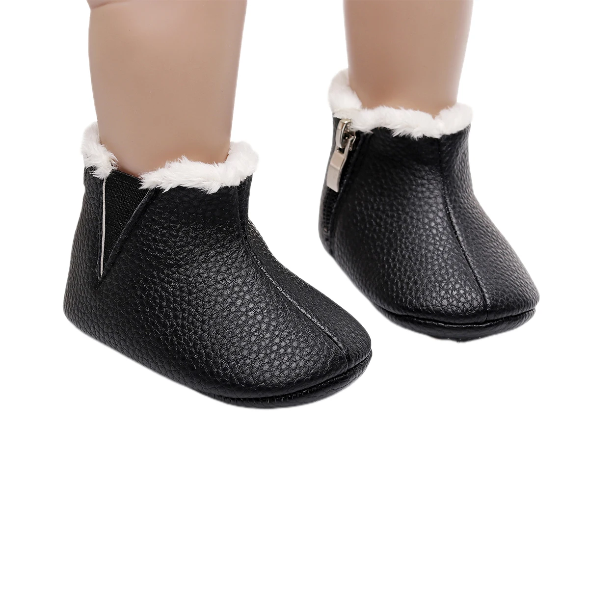 Детские кожаные сапоги на мягкой подошве Зимние теплые простые Нескользящие