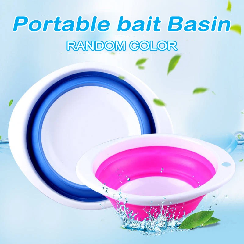 

Collapsible Basin Tub Multipurpose Fishing Bait Pan Portable Round Water Bucket For Outdoor Travel Camping Hiking Supplies WHS