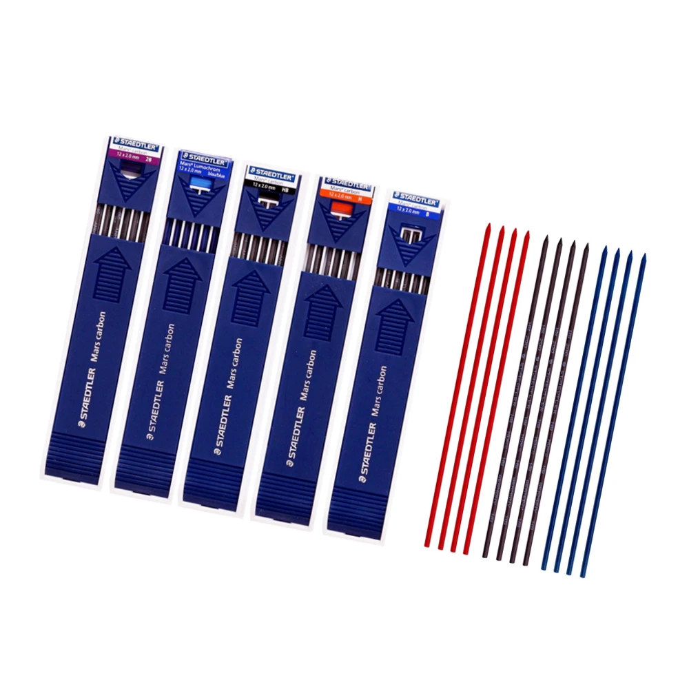 Lead  Refills 4b/2b/b/hb/h/2h/4h Black& 6 Colors 12pcs/tubes Germany