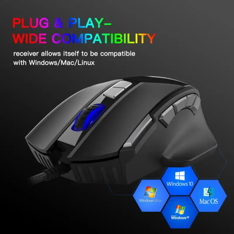 

Ergonomic Wired Gaming Mouse 10/12 Buttons 7200 DPI USB Computer Mouse Gamer Programmable Mause RGB LED Backlight For PC Laptop