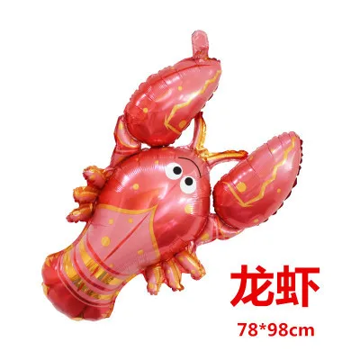 lobster 1 шт. день рождения композиция шар КИТ ИГРУШКА рыбка Омар кокосовое дерево океан серии Русалка алюминиевый шар - Цвет: lobster