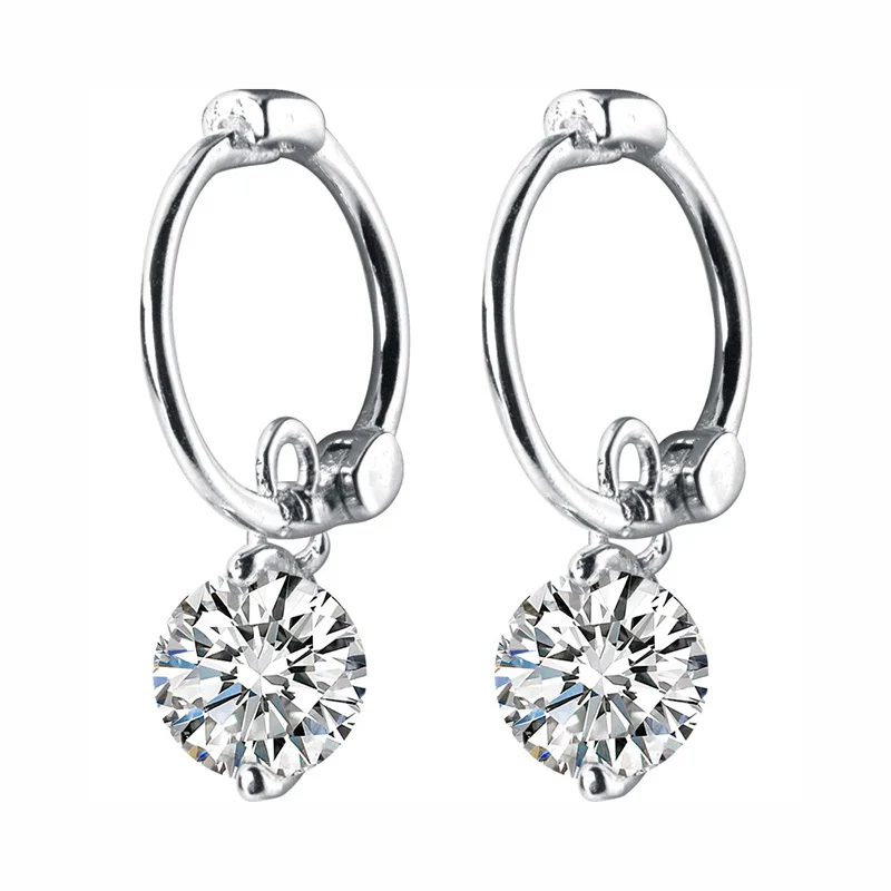 Trusta 925 Solid Sterling Silver Earrings Women Fashion Heart/Star Small Love Stud Ear Clip Jewelry Gift for Teen Girls DS904 - Окраска металла: DS01 A