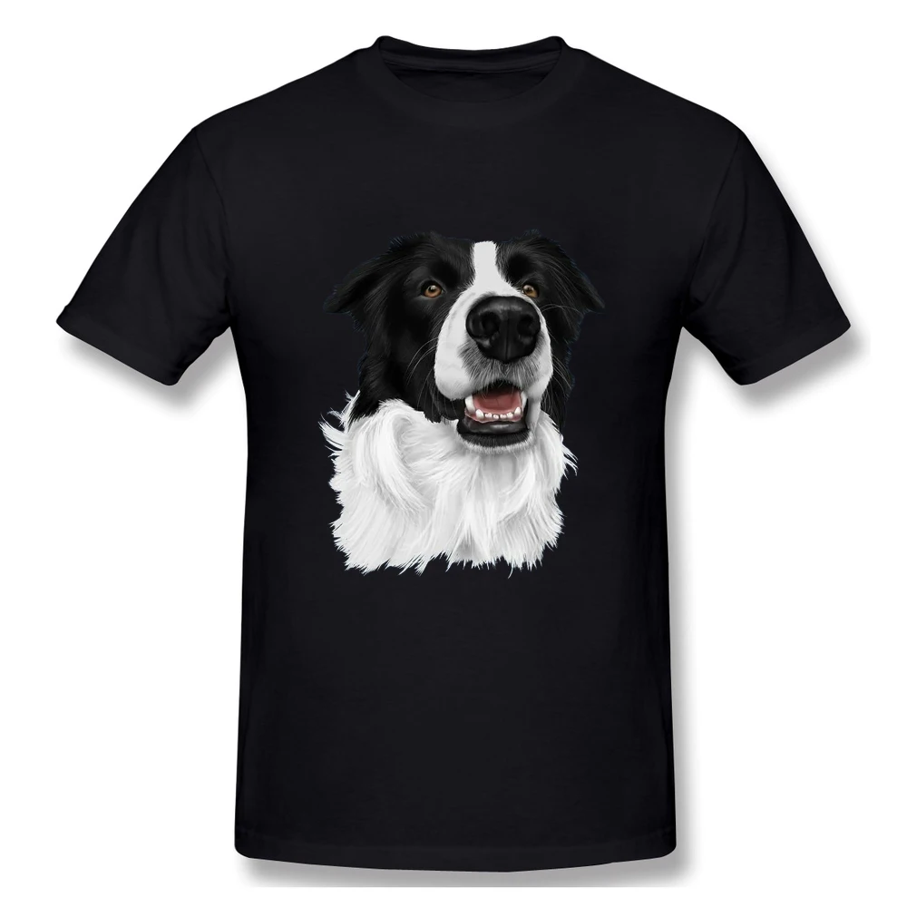 

CLOOCL Pet Dog 100% Cotton T-Shirt Fashion Border Collie 3D Printed T-Shirt Short Sleeve Hip Hop Funny Cotton Tees Tops