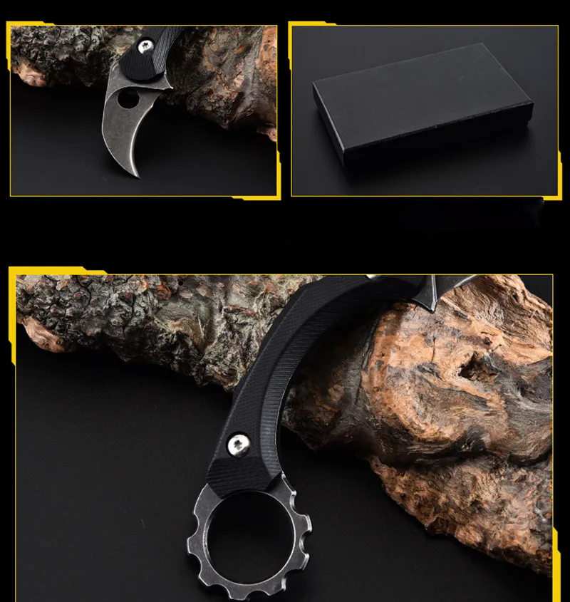 Нож с фиксированным лезвием, тактический нож с оболочкой Kydex, Коготь Karambit для охоты на открытом воздухе, выживания, тактического, приключенческого инструмента