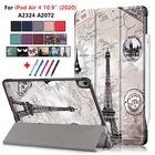 Чехол для планшета для iPad Air4 10,9 2020, чехол с трехслойной подставкой из искусственной кожи, умный чехол, чехол для Ipad Air 4 10 9, чехол 2020 для автоматического сна