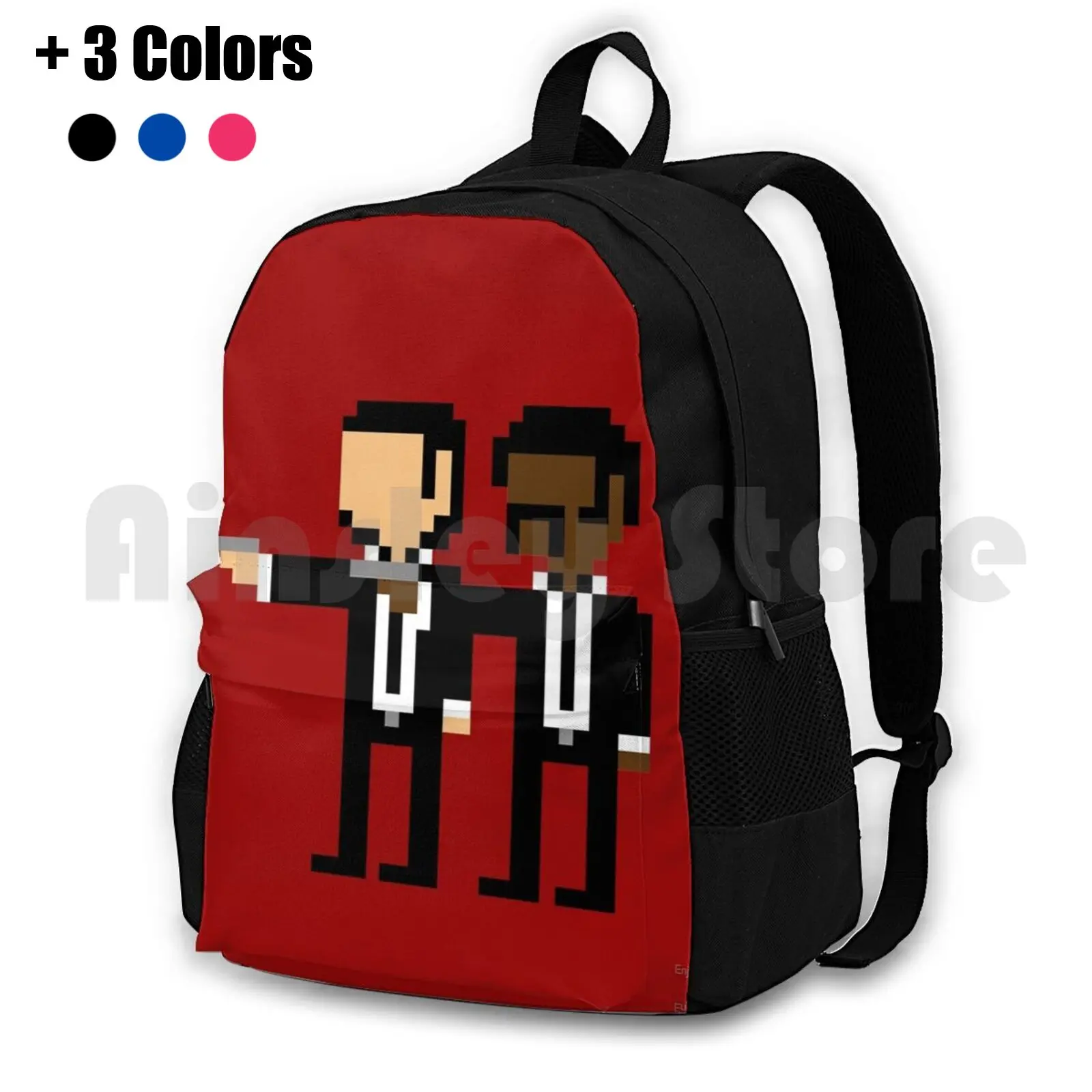 

Ezekiel 25 : 17-Pixel Mode Outdoor Hiking Backpack Waterproof Camping Travel Ezekiel 25 17 Pulp Fiction Quentin Tarantino