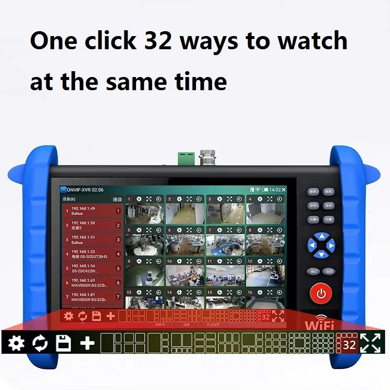 Новый 7-дюймовый HD Профессиональный тестер видеонаблюдения монитор IP TVI CVI AHD