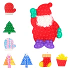 Новые игрушки-антистресс Pop It с пузырьками, силиконовые игрушки-антистресс с Санта-Клаусом, детская игрушка для пальцев, Рождественский подарок