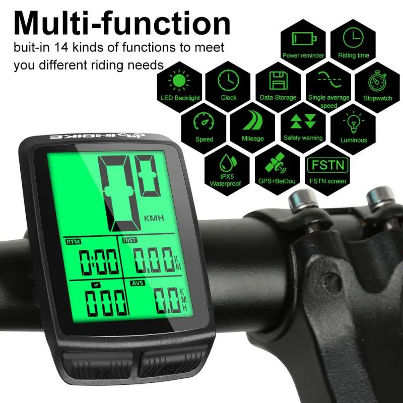 

Bike Wireless Computer code meter for bicycle Riding odometer Speed detector Ipx5 waterproof Cycling Speedometer Stopwatch