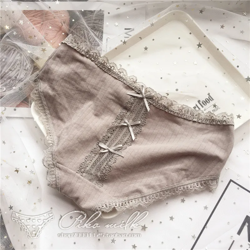 Женские кружевные трусики SP &amp CITY хлопковые бесшовные в полоску с бантиками на