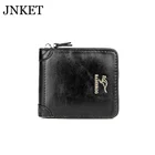 JNKET с блокировкой радиочастотной идентификации Для мужчин из искусственной кожи клатч-кошелек на молнии короткий бумажник для кредитных карт чехол-портмоне бумажник держатель для карт бумажник