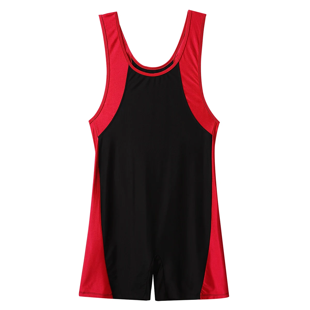 Swimwear Mens Shorty Leotard Bodysuit U Neck Sleeveless Bodybuilding Leotard Training Jumpsuit Gymnatics Sports Running Fitness