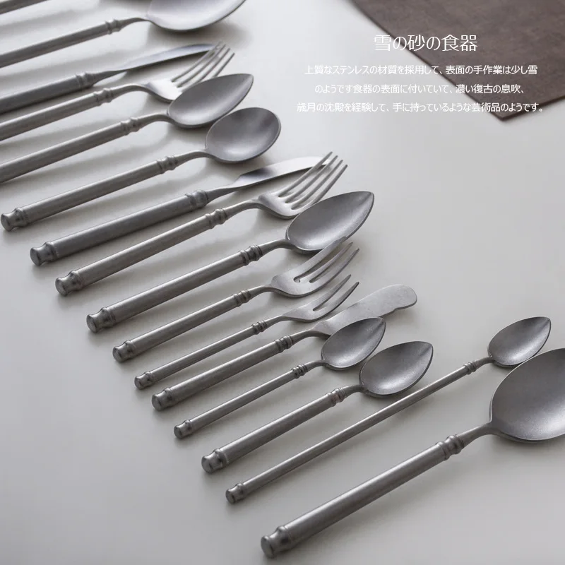 304 Stainless Steel Ins Net Red Retro Knife And Fork Tableware Western Food Steak Knife And Fork Spoon Nordic Tableware Set