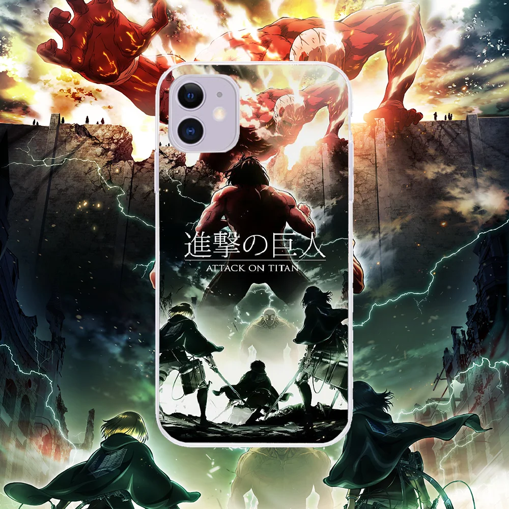 

Attack on Titan Anime Phone Case For iphone 5 5s se 2 6 6s 7 8 12 mini plus X XS XR 11 PRO MAX transparent soft back fashion