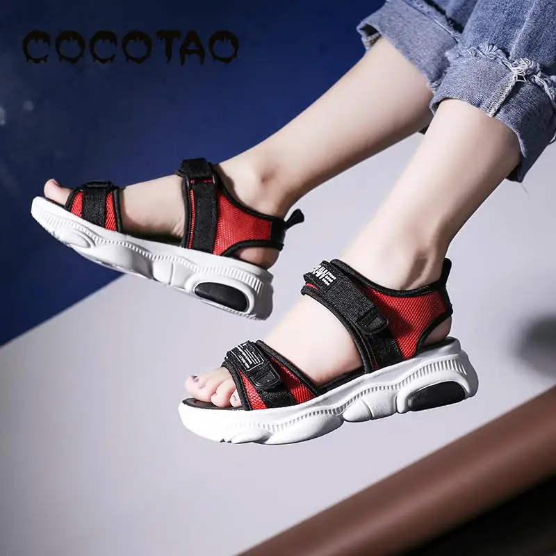 2019 весна и новые летние застежка-липучка на толстой мягкой подошве с толстая