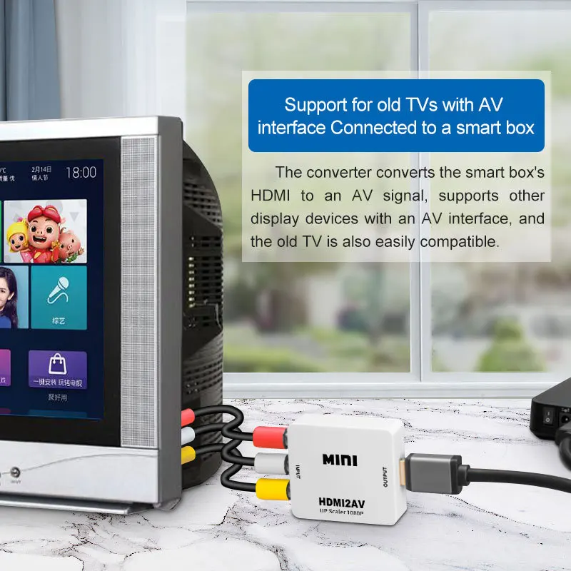 Felkin HDMI в AV преобразователь коробка RCA AV/CVSB L/R 1080P видео HDMI2AV Поддержка NTSC PAL выход