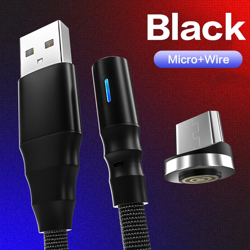 Магнитный Micro USB кабель для iPhone samsung Быстрая зарядка данных провод шнур магнитное зарядное устройство usb type C 1,2 m кабель для мобильного телефона - Цвет: For Micro Black