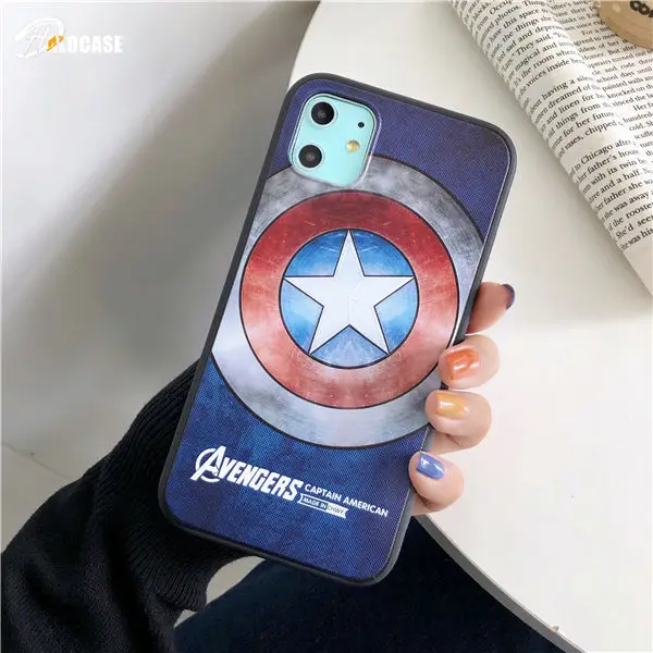 Captain America 2 Мягкий ТПУ чехол для iPhone11 pro max XS MAX 7 8 6 6s Plus XR 10X Супермен Бэтмен Marvel чехол для телефона samsung S8 S9 Plus Note8 9 - Цвет: Captain America 2