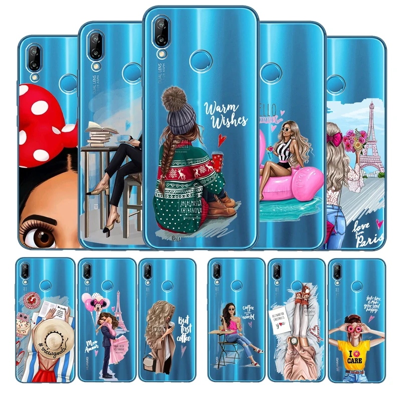 Чехол для Huawei P9 P10 P20 P30 lite PRO PLUS мягкий силиконовый чехол из ТПУ с черными и