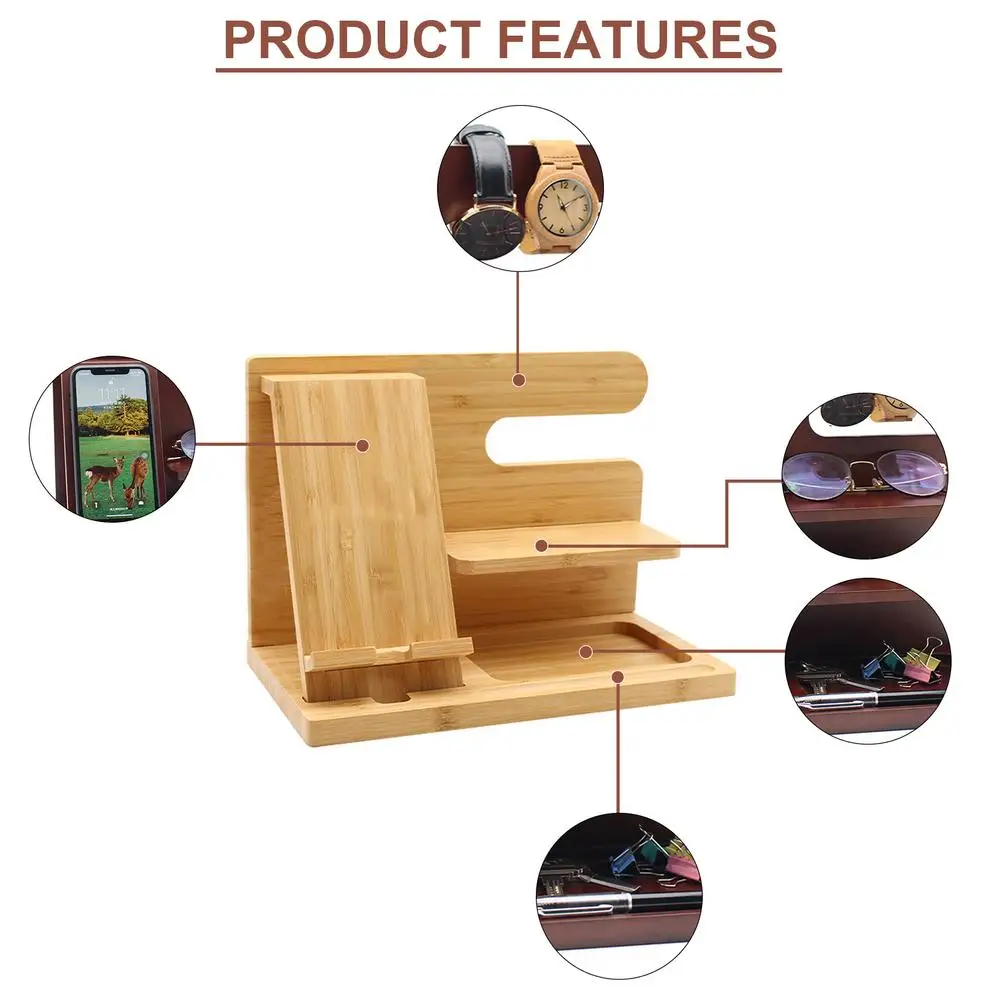 wooden phone docking station stylish mens docking station organizers sturdy nightstand desk wallet organizer charging stand free global shipping