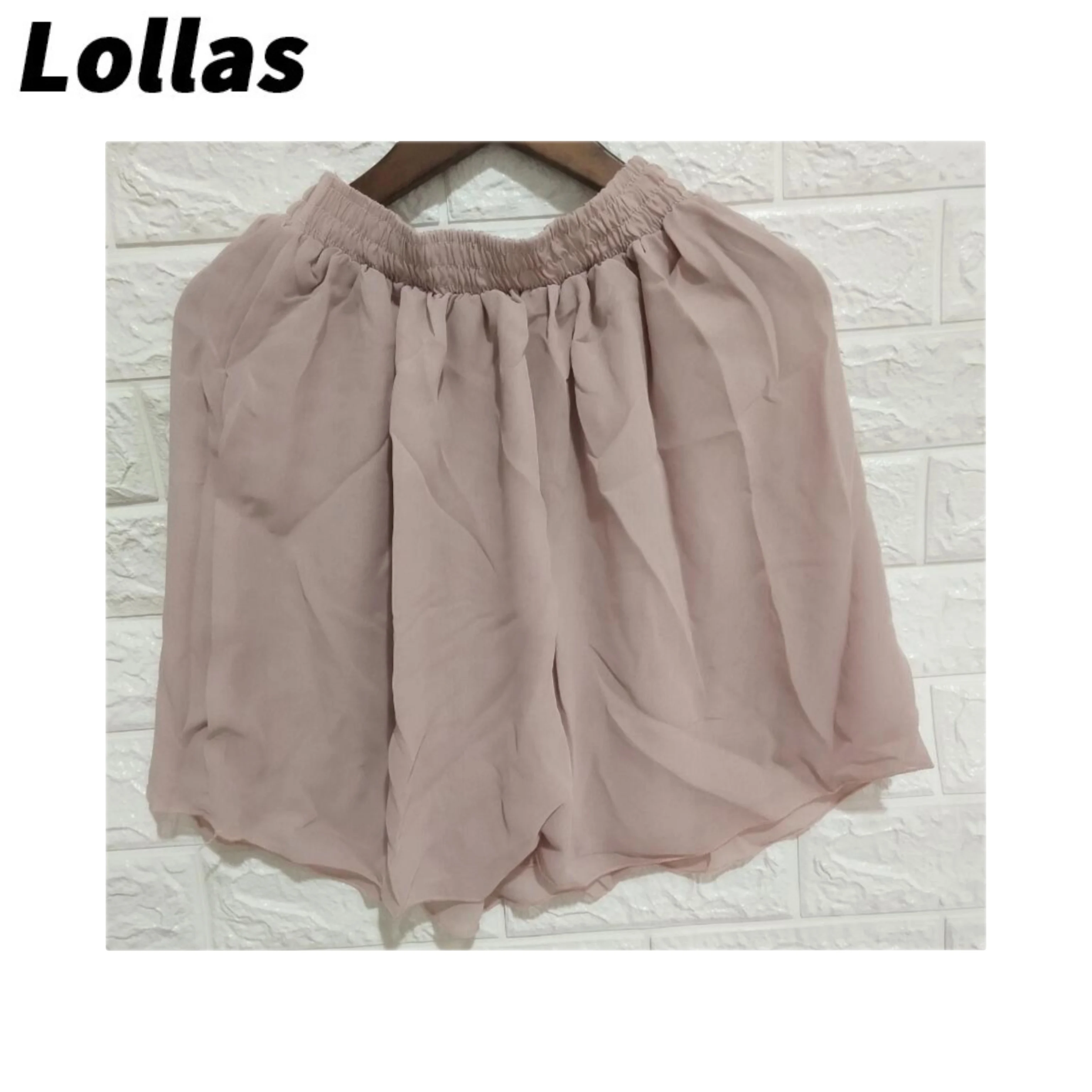 LOLLAS. Двухслойная шифоновая юбка с завышенной талией 100 большая юбка-полуюбка со