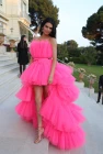 Вечерние платья для выпускного вечера Kendall Jenner, фатиновые платья с высокой посадкой, вечерние платья знаменитостей, 2021, вечерние платья, новинка