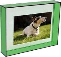 clear transparent colored acrylic wall mounted table top photo frame display outer size 6 58 51 6 green
