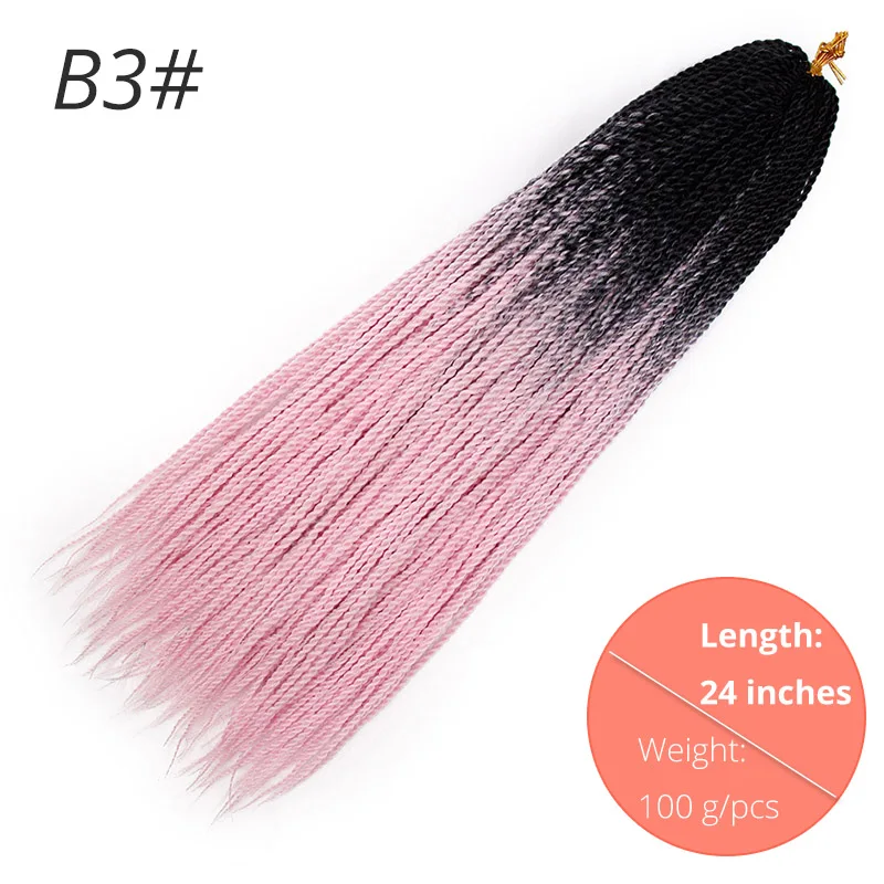 B3 AISI BEAUTY Ombre Senegalese завивка, плетение волос 14 18 24 дюймов Синтетические косички для наращивания крючком наращивание волос Черный Коричневый Женский - Цвет: B3