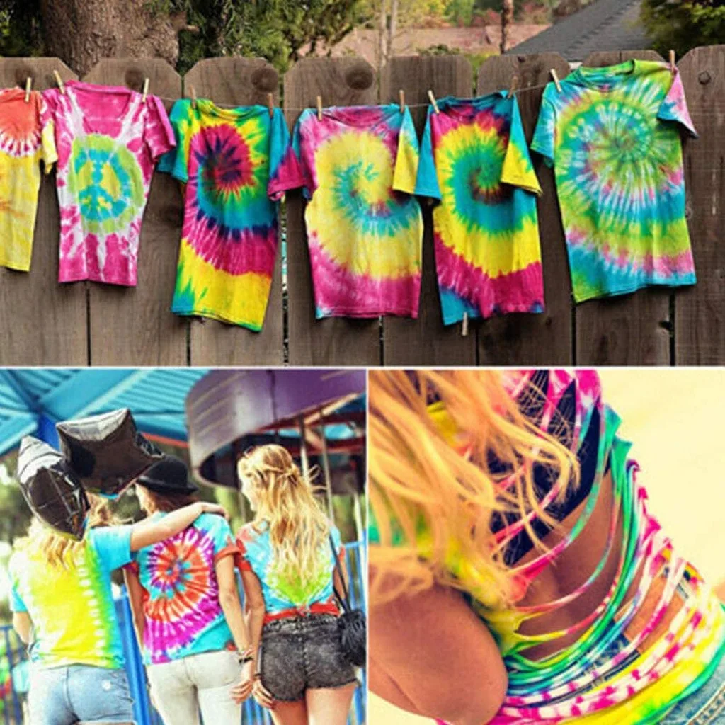 

18pcs Tie Dye Kit Non-toxic DIY Garment Graffiti Fabric Textile Paint 120ml Colorful Clothing Tie Dye Kit Pigment Set Z0624