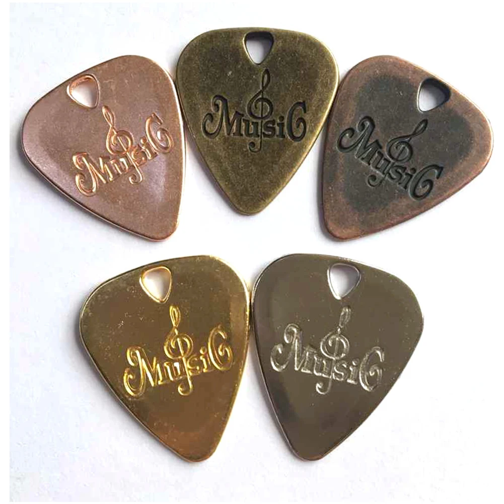 

Guitar Picks Electric Guitar Plectrums Pick Ukulele Finger Picks For Bass Electric Acoustic Guitars 5PCS Zinc Alloy Necklace
