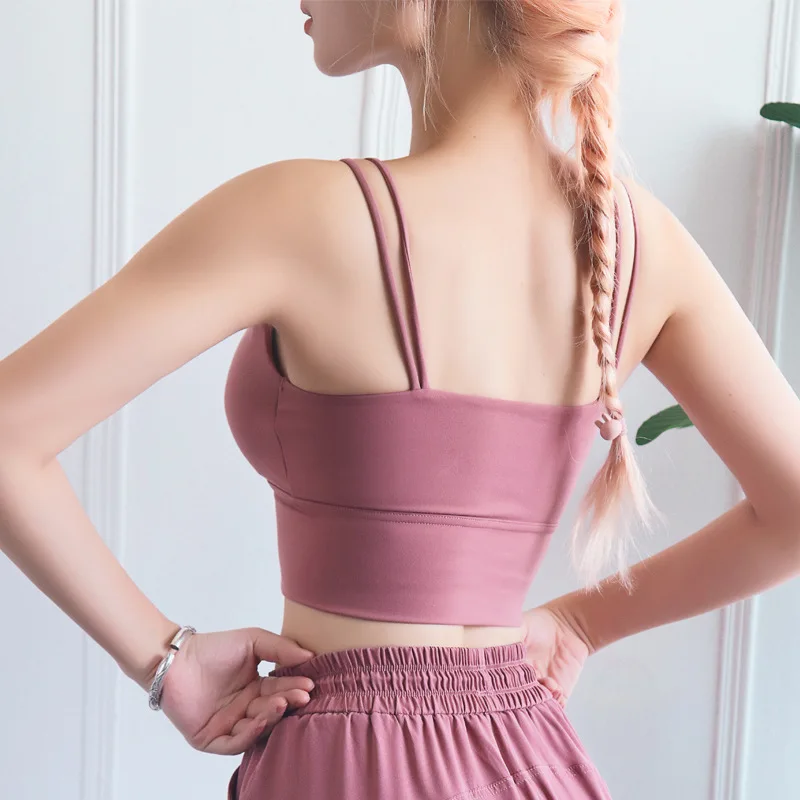 Бесшовный спортивный бюстгальтер топ для бега тренажерного зала пуш ап фитнеса