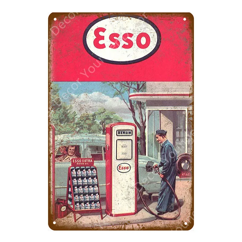 YD6641H Винтаж Texaco Esso STP индийский Чемпион гараж масло металлические знаки плакат Декор для бара паба железная живопись дома искусство YH032 - Цвет: YD6641H