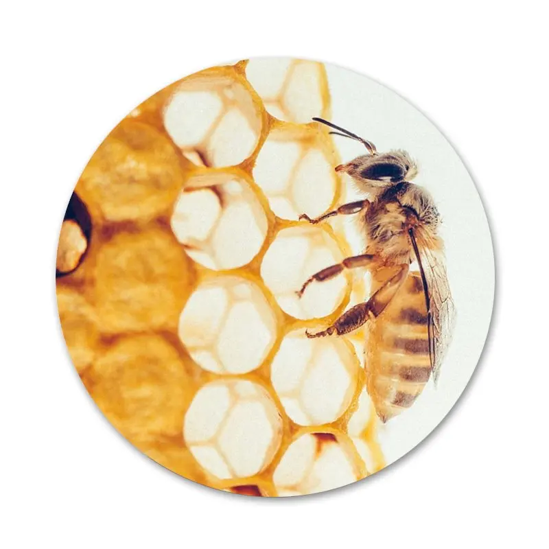 58 мм Золотой Honeycomb медоносной пчелы значок на булавке декоративные Броши